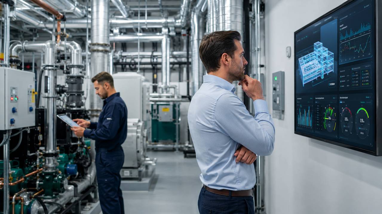 Beeld bij het artikel over connected service en slimme gebouwen in HVAC